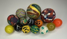 Vintage Bouncy Balls Various Styles Colors Sizes / Lot Of 14