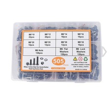 Metric M6 Bolt Assortment Button Head Hex Socket Cap Screws Bolts Nut Kit 505Pcs