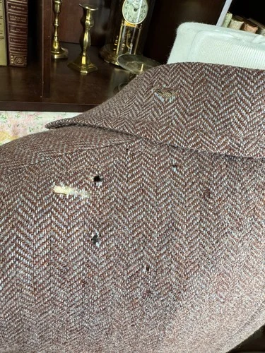 1930s 1940s VTG Brown Wool Tweed Overcoat 36R/37R AS-IS image 3