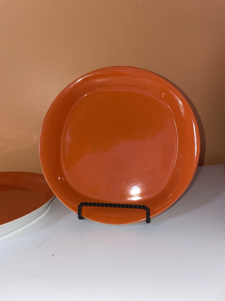 Rachael Ray ROUND & SQUARE - 8.5" Orange Salad Dessert Plates - H019 - Set Of 4 - Image 4 of 4