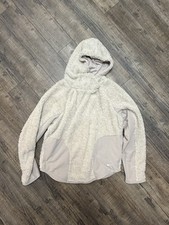 Nike Beige Pullover Hoodie S Women Fleece Hooded Long Sleeve