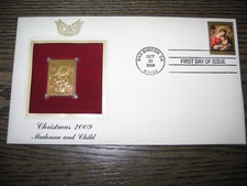 2009 Christmas Madonna and Child Replica Golden Cover Stamp
