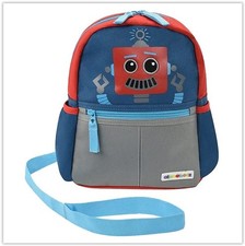 Alphabetz Toddler ROBOT Backpack With Safety Harness Leash, Blue, Red -NEW