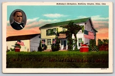 Vtg Postcard Niles Ohio McKinley Birthplace Historic Relic USA Unposted