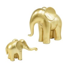 Elephant Figurines Gold Home Decor Stautes Living Gold Mom  Baby Elephants