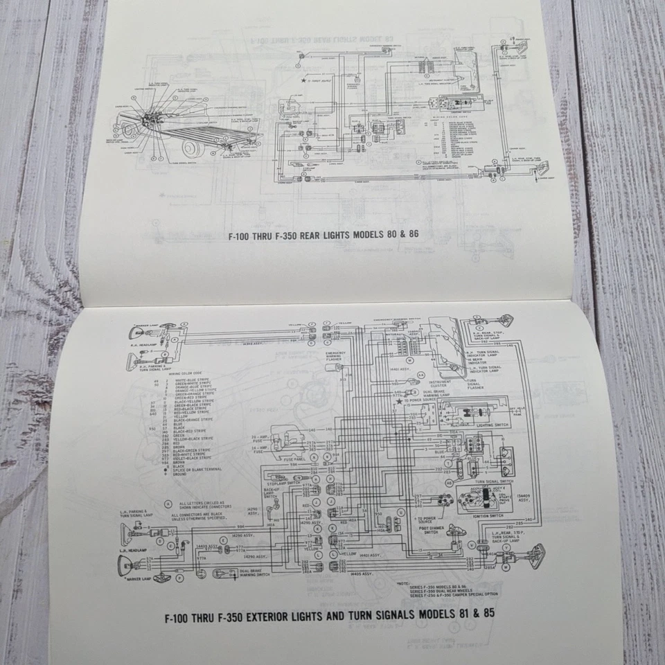 福特 1969 F100 - F350 卡车接线图手册 69 — 第 4/4 张图片