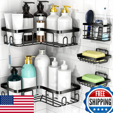 Moforoco 5-Pack L-Shaped Shower Caddy 10.2" Rustproof Corner Organizer Shelf