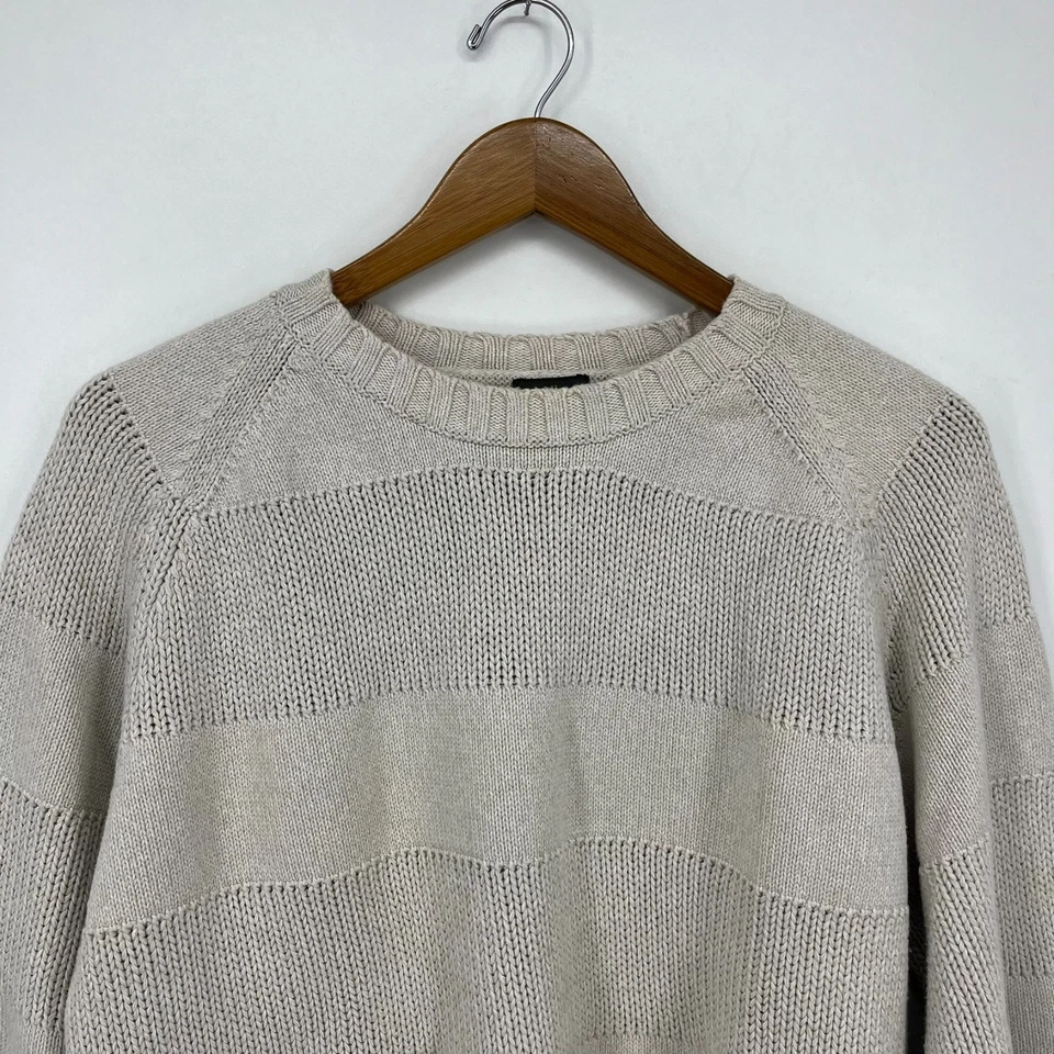 Suéter Timberland Tejido Para Hombre Talla XL Marfil Rayas Cuello Redondo Algodón De Colección Años 90 Foto 2 de 4