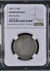 1892-O Barber Half Dollar - NGC Good Details - 1st Year - Surviving Pop.- 1,500