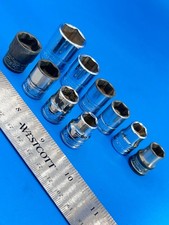 Snap-on Socket Set 3/8” Drive 3/8” to 9/16” 10mm to 19mm 6 PT 10 Pieces M-15-9