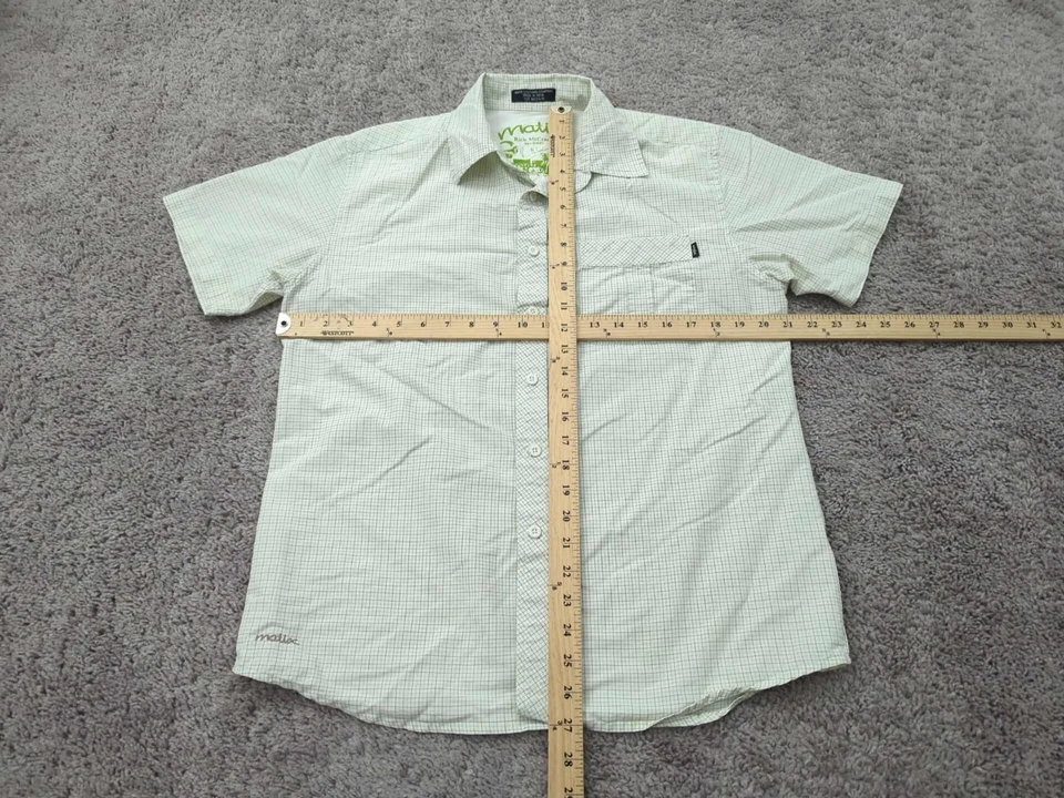 Matix Button Up Shirt Mens Medium Check Short Sleeve Omni Shirt Slim Fit - Image 4 of 4