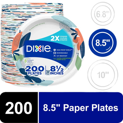 #ad Dixie Everyday Disposable Paper Plates 8.5quot; Multi Color 200 Count $18.99