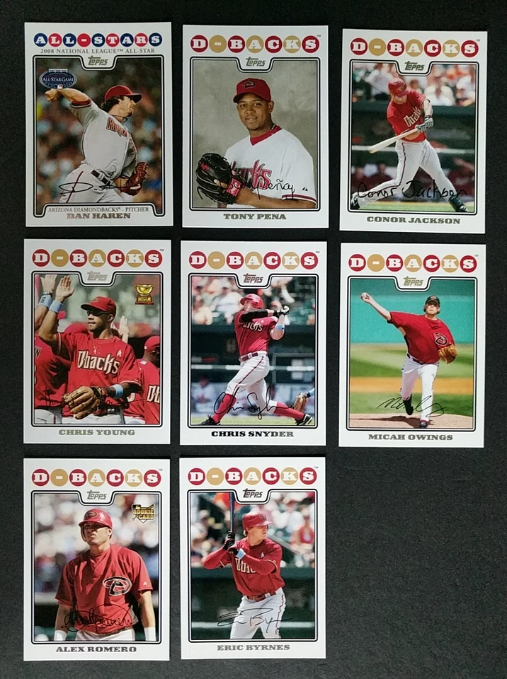 2008 Topps ~ ARIZONA DIAMONDBACKS 30 张卡片组带更新 - 无 MAX SCHERZER RC — 第 4/4 张图片