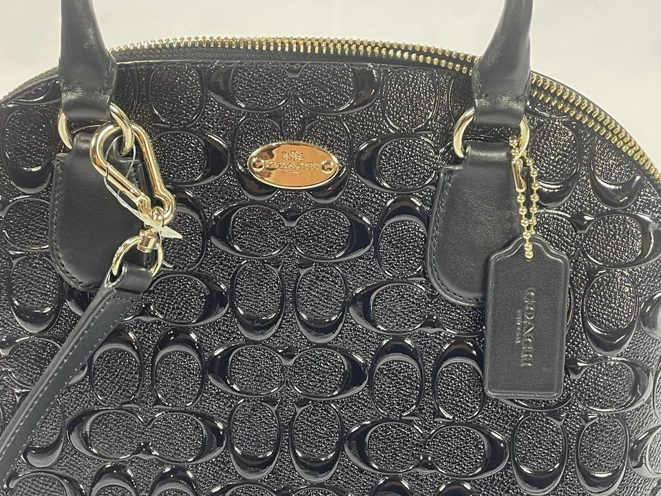 Bolso COACH Debossed Charol CORA Dome Negro, BOLSO DE HOMBRO BIDIRECCIONAL Foto 2 de 4