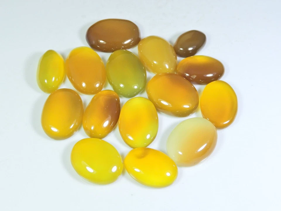 305Cts. Natural Onyx Agate Ring Size Oval Cabochon Loose Gemstone 14Pcs Lot U980 - Image 2 of 4