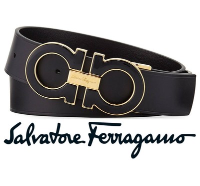blue ferragamo belt gold buckle