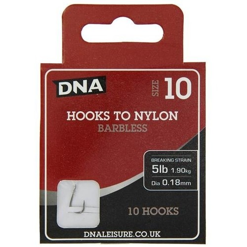 Fishing Hooks to Nylon x 60 With Loops Barbless Coarse Match Carp 10