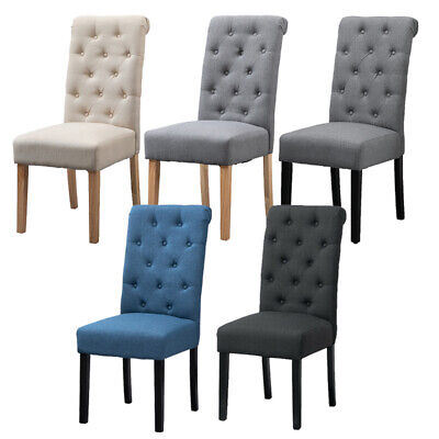 2 4 6x Fabric On Tufted Dining, 6 X Black Dining Chairs