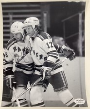 Dave Maloney Signed Photo 8x10 Hockey NY Rangers Autograph JSA Black