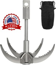 Gancho de acero inoxidable para acampar al aire libre con cuatro garras US NUEVO