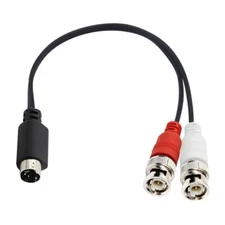 S-Video 4 PIN to BNC Splitter Cable Mini DIN 4 Pin S-Video Male to Dual BNC M...