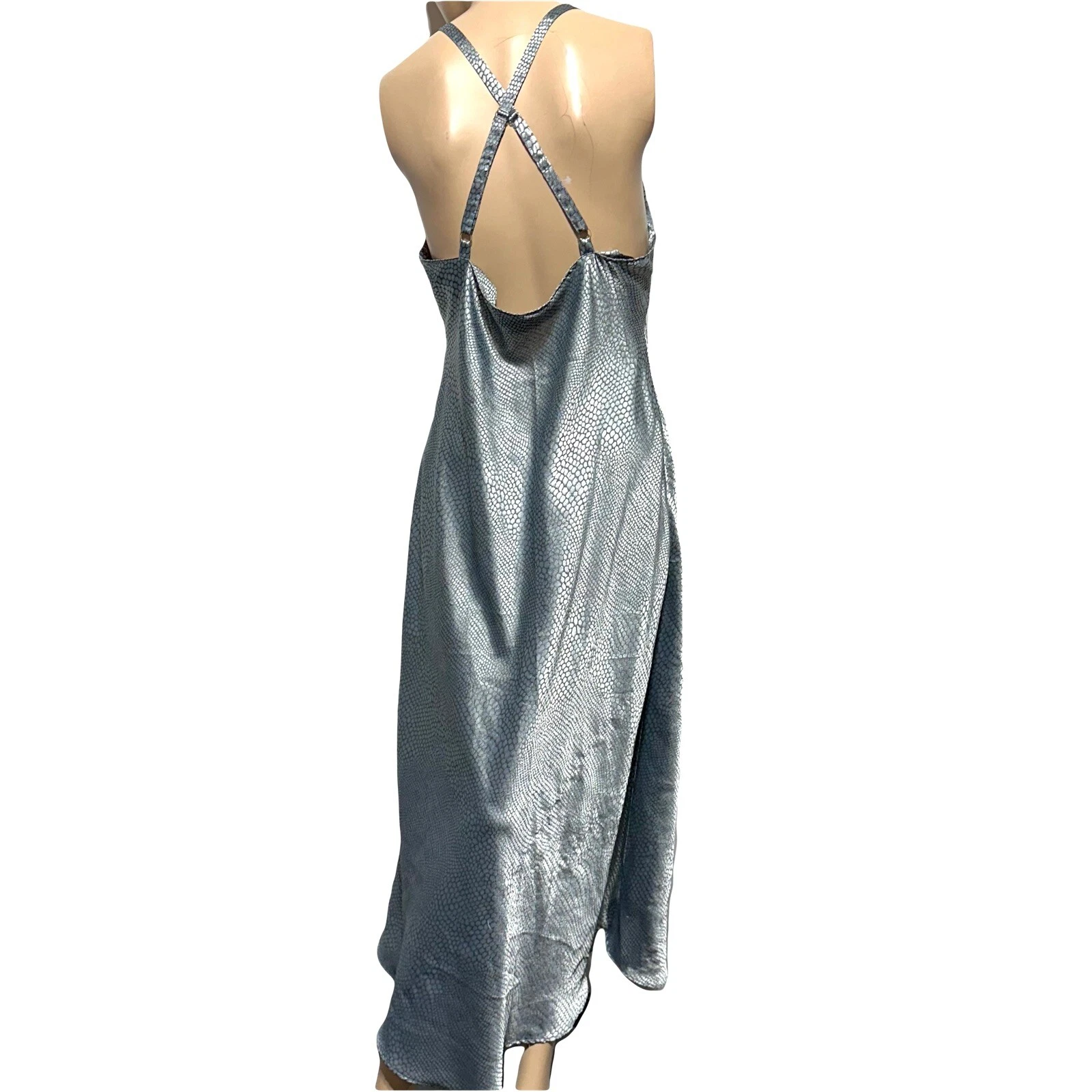 UNDERCOVER Camicia da notte Victorias Secret vintage anni 90 slip maxi abito taglia L raso pelle di serpente