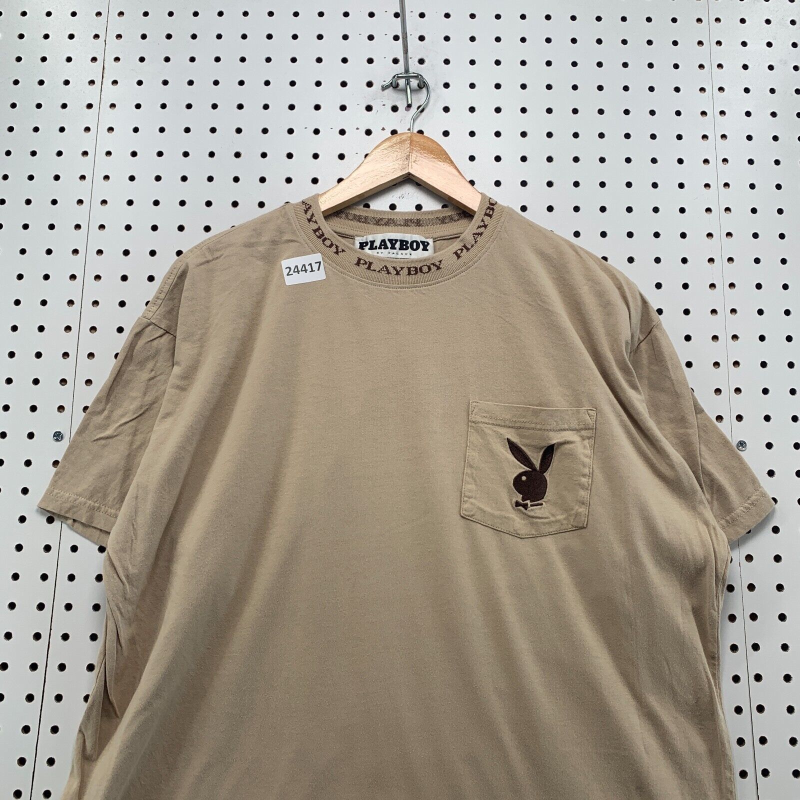 Playboy By Pacsun Pocket Shirt Brown Spell Out Cr… - image 8