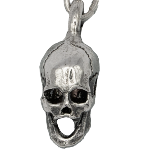 Skull Drop 925 silver dangle hook earrings hoop ladies Biker Goth Punk Halloween - Picture 2 of 2
