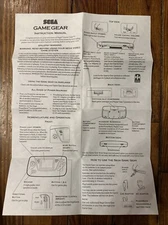 Sega Game Gear System Console Original Instruction Manual ONLY
