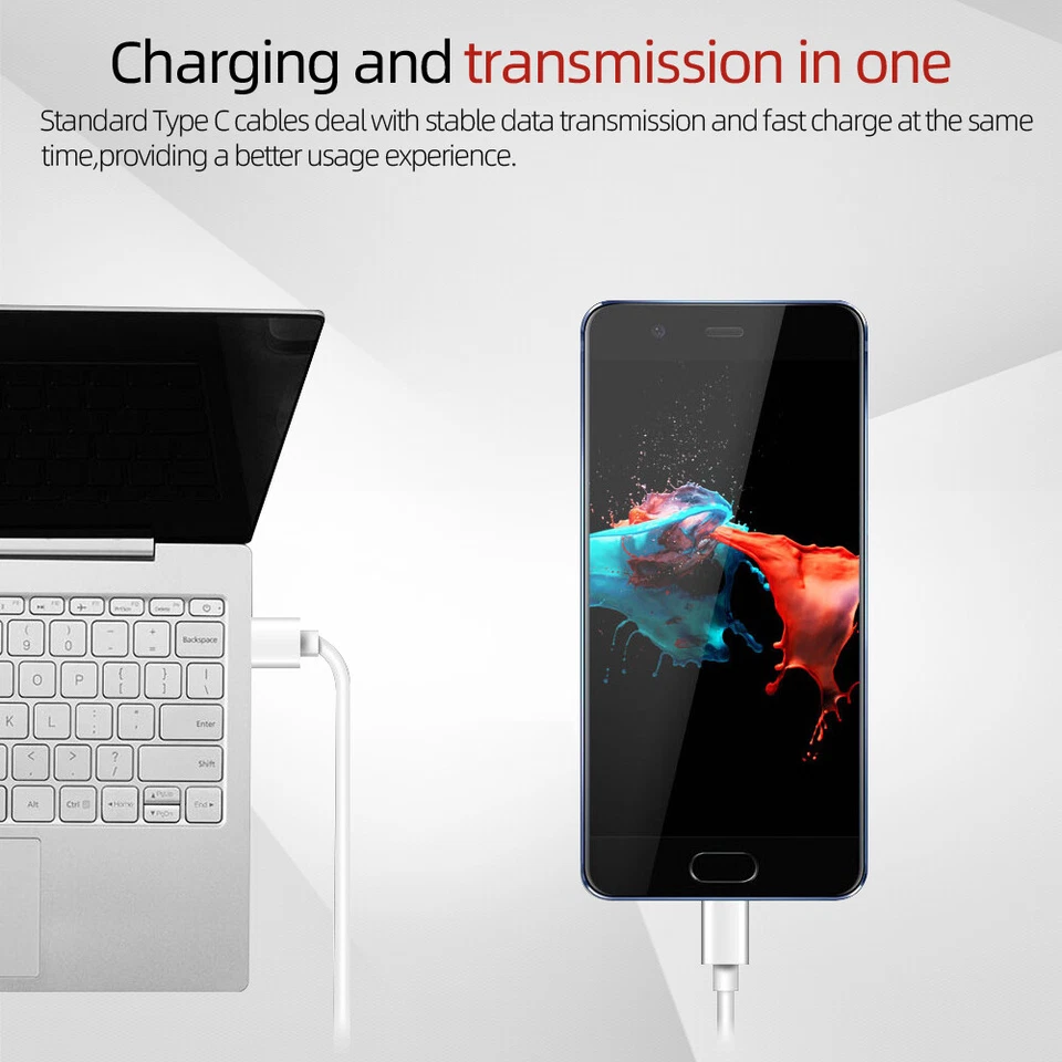 USB Type C Fast Charger Charging Data Cable For Huawei Samsung Oppo Nokia Xiaomi - Image 4 of 4