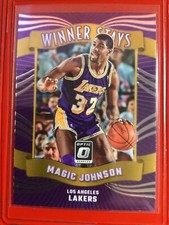 Magic Johnson  2023-24 Donruss Optic #11 Winner Stays Purple Los Angeles Lakers
