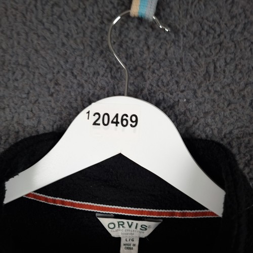 ORVIS Jacket Mens L Large Black Fleece Full Zip Pockets Outdoor Walking Fishing - Picture 9 of 9