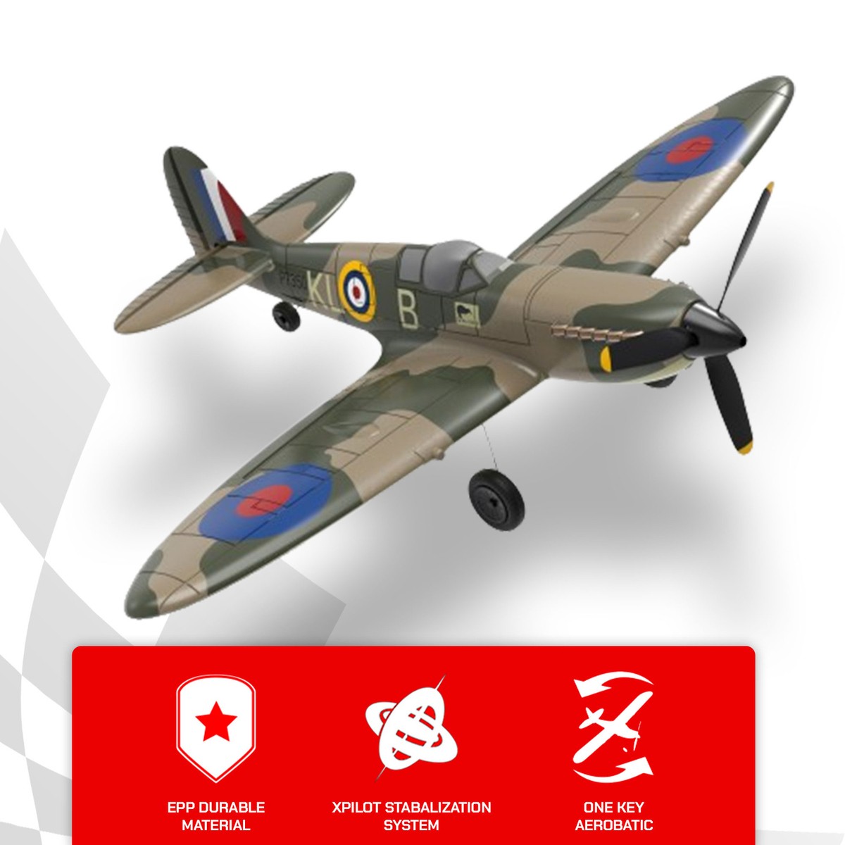 P51 Fighter RC Spitfire Plane 4 Channel Ready To Fly With 6-Axis Gyro ...