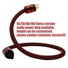 12AWG HiFi Audio Power Cable US EU Schuko AU Plug OFC Copper Cord