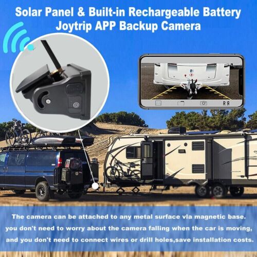 2 Solar Wireless Reversing Camera Magnetic 7" AHD Monitor Recording for Trailer - Picture 8 of 13