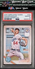 2018 Topps Gypsy Queen 222 Walker Buehler Missing Nameplate RC PSA 10