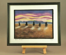 " Mornin' Roundup" by "Padgett", an original print under glass with the frame 