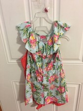 BRAND NEW GIRLS SIZE 7-8 2 PACK ZUNIE GIRL ROMPERS