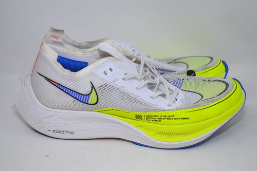 Nike ZoomX Vaporfly Next% 2 White Yellow Athletic Shoes Running Sneaker Men 11.5