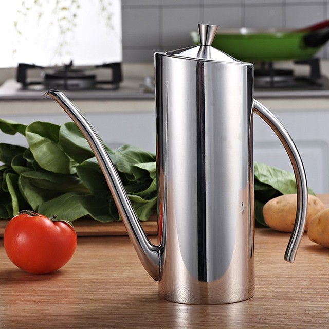 Oil Dispenser Can, Olive Oil Pourer Drizzler Can, 700ml Stainless Steel