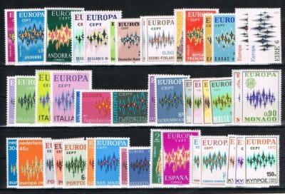 CEPT EUROPA: Jahrgang 1972 ** postfrisch komplett, complete Yearset MNH [13242