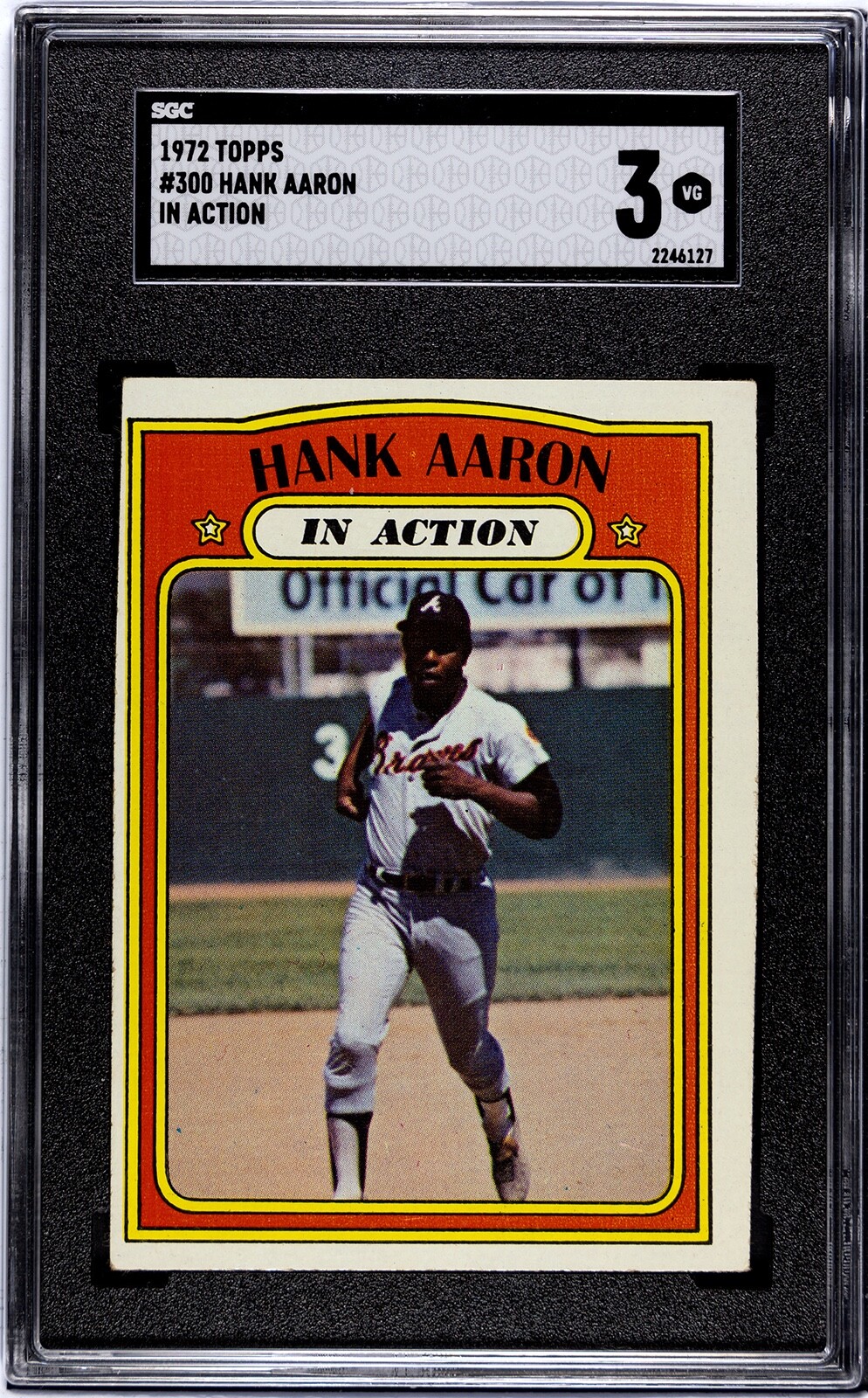 1972 Topps - In Action #300 Hank Aaron HOF SGC 3