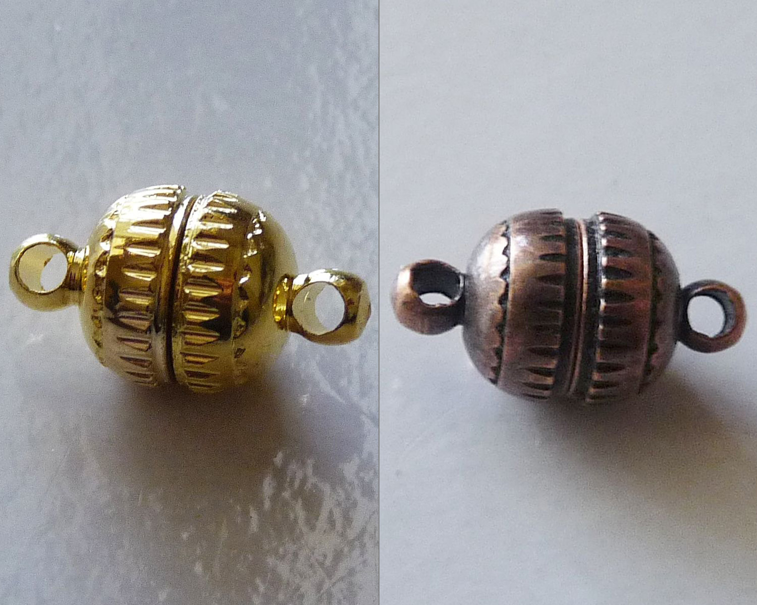 2x Strong Jewelry Clasps 8mm Ball Necklace Closures Gold