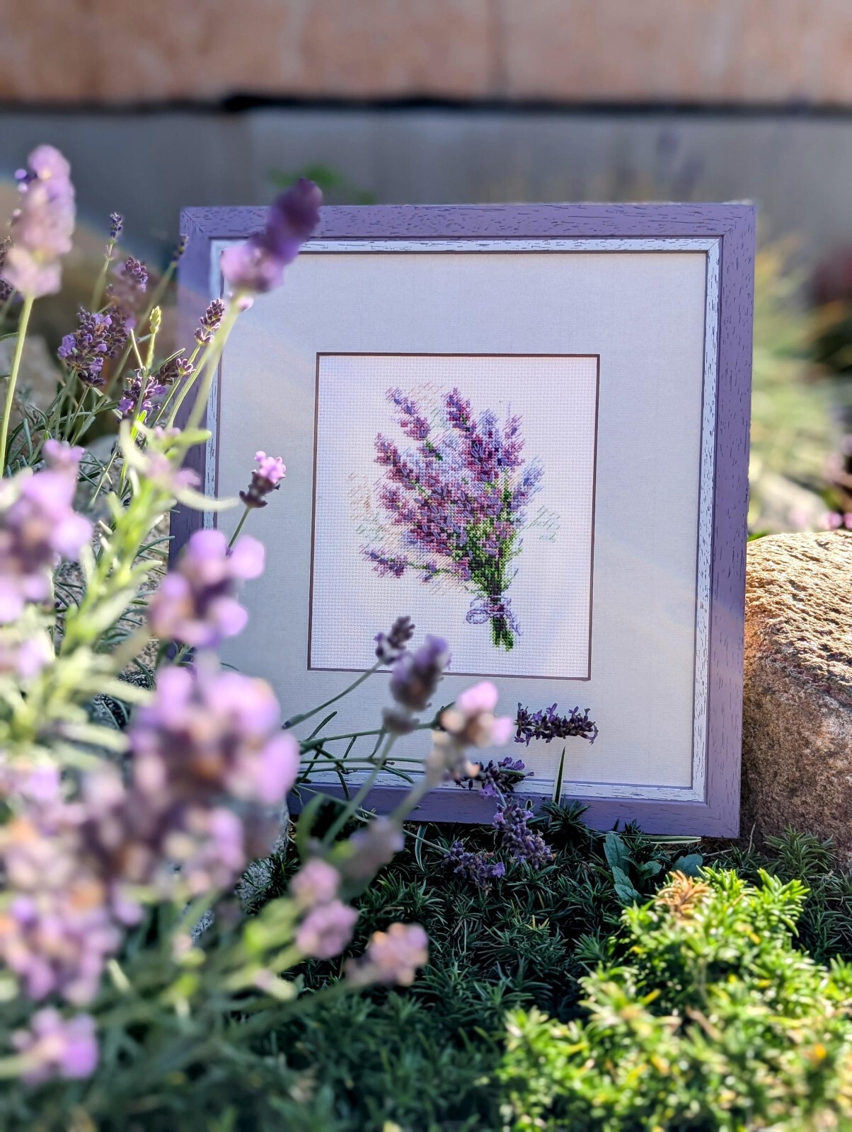 RIOLIS Counted Cross Stitch Kit 1607 Bouquet with Lavender- Purple Tiny Flowers