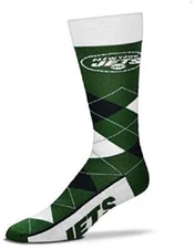 New York Jets NFL Argyle Dress Socks Team Colors One Size Fits Most Green