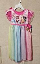 Disney Princess Nightgown Pajamas Costume Sleep Gown Rainbow Size 2T