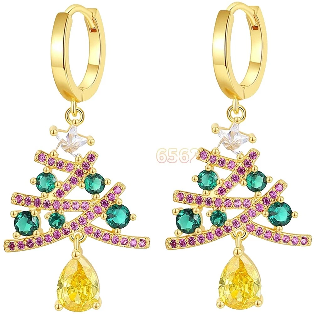 Flores y Plantas Aro De Cristal Pendientes de Moda