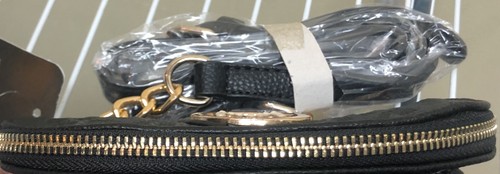 MKF Collection By Mia K Brown Small Black Crossbody Bag Gold Accents New - Picture 6 of 10