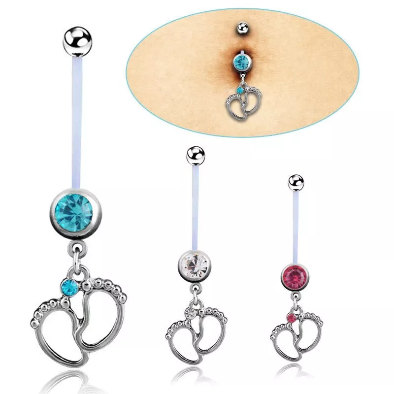 Fashion Plastic PTFE Maternity Belly Button Navel Bars Pregnancy