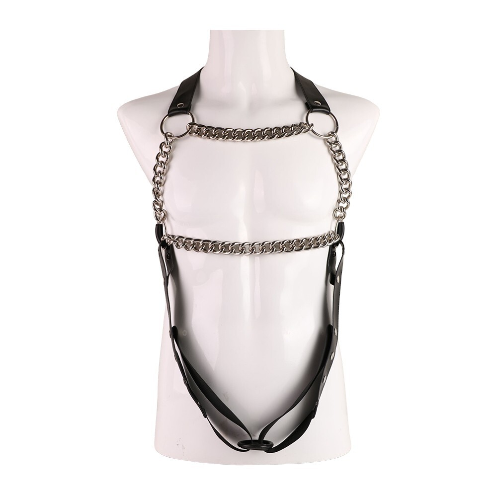 Male Body Chest Harness Strap Bodysuit Clubwear Gay Cage Costumes Bondage Belt